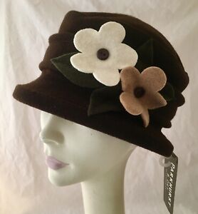 NWT Parkhurst WOOL Cloche Hat ~ Style  25879 ~ NUT Brown ~ PACKABLE