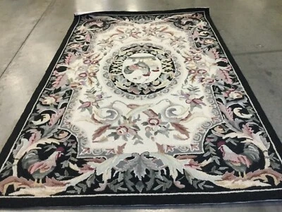 IVORY / BLACK 5'-3" X 8'-3" Back Stain Rug Reduced Price 1172659326 HK48K-5 - Image 1 of 4