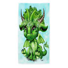 Cute Fantasy Creature Green Leaf Lil Dragon Beach Towels Medium Large Extra Larg