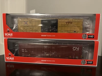 Pair of HO Scale ScaleTrains.com Trinity 7500cf Boxcars DWC TBOX - Image 1 of 2