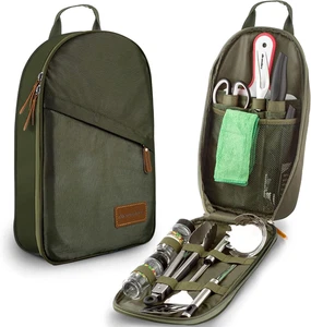 12 Piece Camp Kitchen Cooking Utensil Set Travel Organizer Grill Accessories Po - Picture 1 of 12