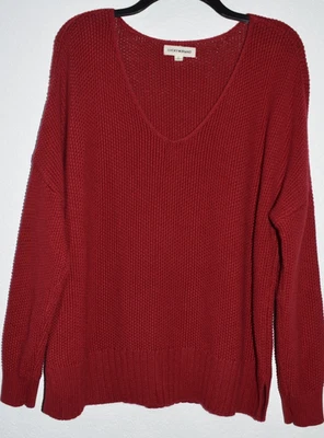 Suéter holgado Lucky Brand Preppy cuello en V acogedor Cottagecore manga larga talla grande Foto 1 de 4