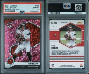 Tom Brady 2021 Mosaic Football No Huddle Pink Prizm 15/20 PSA 10 #186 - Picture 1 of 1