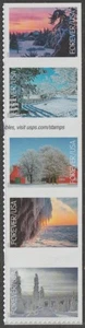 USA Sc. 6038-42 (F) Winter Landscapes 2025 MNH bklt. strip of 5 - Picture 1 of 1