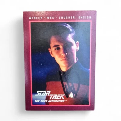 🔥 Tarjeta firmada por Wil Wheaton Star Trek TNG #120 Wesley Crusher 1991 Impel Auto LP Foto 1 de 4