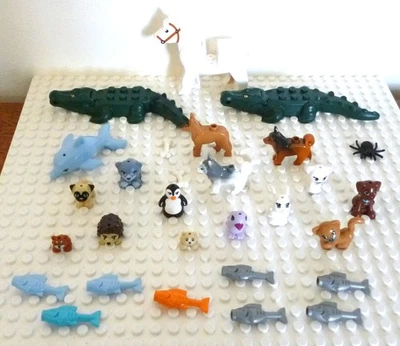 乐高动物迷你公仔 27 件装猫兔子企鹅熊哈士奇马等 — 第 1/4 张图片