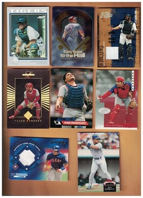 Tarjeta de béisbol Iván Rodriguez 2004 TOPPS cromo refractor y tarjetas de camiseta DETROIT Foto 1 de 2