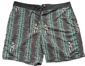 Hurley Phantom Board Shorts 36 Black Panther & Bamboo Design Pockets 6.5" Inseam - Picture 1 of 8