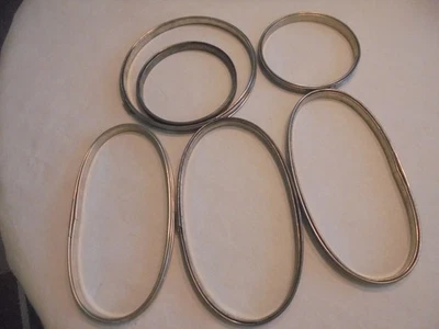6 Metal Embroidery 2 Rnd 5" & 3 Oval  9" & 1 7 " Rnd CORK  Spring Vintage Hoops - Image 1 of 3