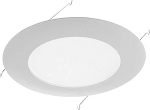NICOR Lighting 6 inch White Recessed Shower Trim with 6 Inches, - Picture 1 of 9