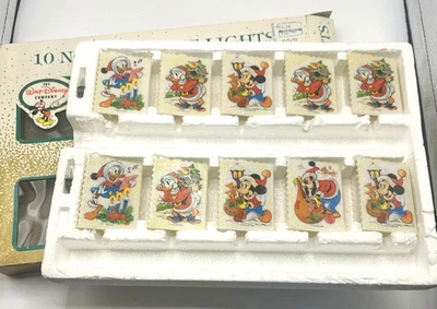 Vintage Disney Christmas Decor String 10 Light Book Cover Mickey Mouse Donald - Image 1 of 4