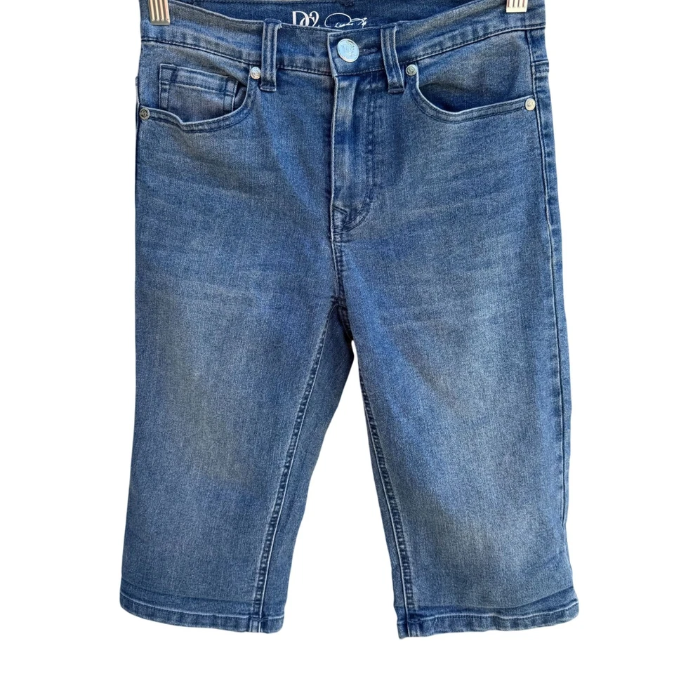 Bermudas cortas largas DG2 Diane Gilman para mujer azul elástico Old Money 2 Foto 1 de 4