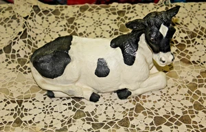 Holstein  Milk  Cow  Figurine Farm Country Homco 10" - Picture 1 of 8