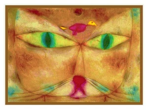 Modern Artist Paul Klee The Cat and Bird Abstract  Counted Cross Stitch Pattern - Picture 1 of 4