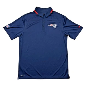 New England Patriots Nike Dri-Fit Men's Medium Blue Polo NFL On Field Apparel - Picture 1 of 24