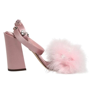 Dolce & Gabbana Zapatos Rosa Lentejuelas Sandalias Tira en Tobillo EU37.5/US7 - Imagen 1 de 4