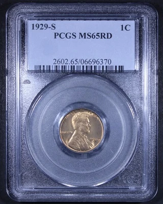 1929-S Lincoln Wheat Cent - 1c PCGS MS65 RD - Red - Tough Coin! - Image 1 of 4