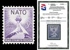 Scott 1008 1952 3c NATO Issue Mint Graded XF-Sup 95 NH with PSE CERT - Picture 1 of 1