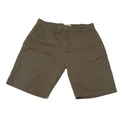 Free Planet Mens Stretch Chino Shorts With Pockets Mens Size 32 - Olive Green - Image 1 of 4