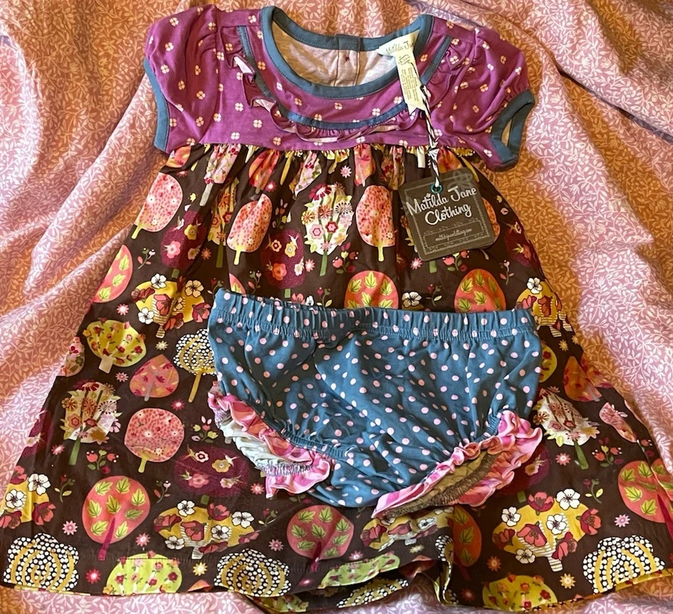Vestido Matilda Jane 2 piezas a través de los árboles y DC talla 3-6mos nuevo con etiquetas Foto 1 de 4