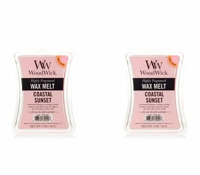 2 Yankee Candle WoodWick COASTAL SUNSET Coconut Home Fragrance WAX WARMER MELTS  - Image 1 of 3
