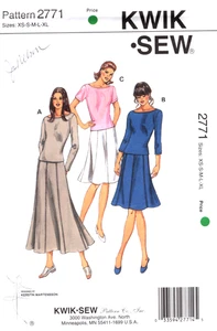 Misses Skirts & Tops, Kwik Sew Pattern 2771, Sizes XS S M L XL UNCUT - Picture 1 of 2