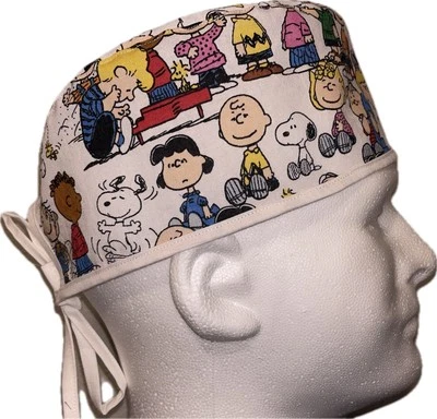 Peanuts White Scrub Hat Chemo Cap - Image 1 of 2