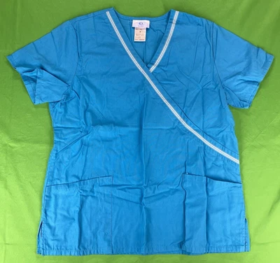 Medium Blue Simply Basic Scrub Top - Image 1 of 4