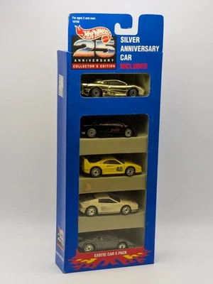 Vintage 1993 Hot Wheels 25th ANNIVERSARY EXOTIC CAR 5 PACK Yellow Ferrari F40 - Image 1 of 4