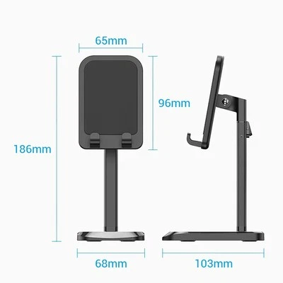 Cell Phone Alloy Holder Stand Table Mount for iPhone 14 15 13 12 Pro Max Samsung - Image 1 of 4