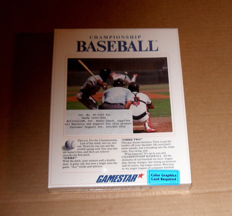 Championship Baseball by Gamestar for the Tandy / IBM PC - NEW - Image 1 of 1