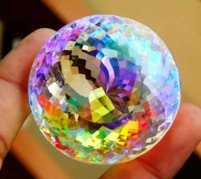 Certified 580.26 Ct Natural ROUND Cut Rainbow Color Mystic Quartz Loose Gemstone - Image 1 of 4