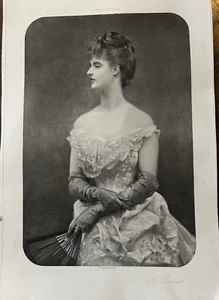 Antique 1880 Picture A PORTRAIT Photogravure Goupil & Co Print Julius L Stewart - Picture 1 of 5