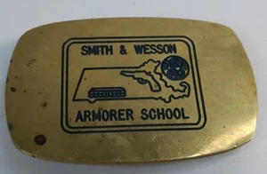 Smith And Wesson Belt Buckle - ARMORER SCHOOL - Vintage 1980’s - Picture 1 of 2