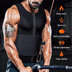 Size M Mens Waist Trainer Sauna Vest for Men Weight Loss Body Shaper Sweat Vest - Picture 1 of 4