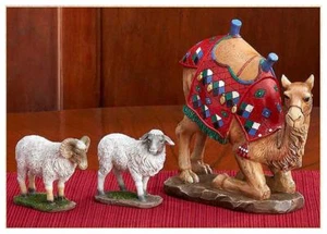 Kneeling Camel and Two Awassi Sheep - For 7 Inch Real Life Nativity - Picture 1 of 5