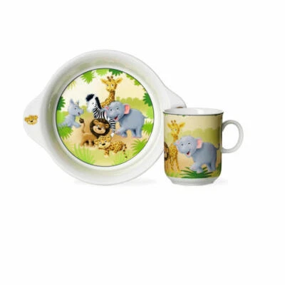 Ritzenhoff & Breker Tiere Kinderset 2-tlg. Becher Geschirr Kinder Porzellan - Bild 1 von 3