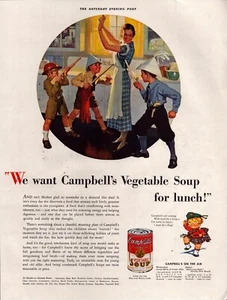 1936 CAMPBELL'S SOUP "We want Campbell's Vegetable Soup for lunch!" - Picture 1 of 1