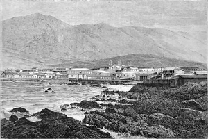 CHILI - COBIJA vue de la MER (province d'ATACAMA) - Gravure 19e siècle - Picture 1 of 3