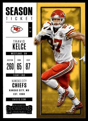 2017 Panini Contenders Travis Kelce #68    Kansas City Chiefs - Image 1 of 2