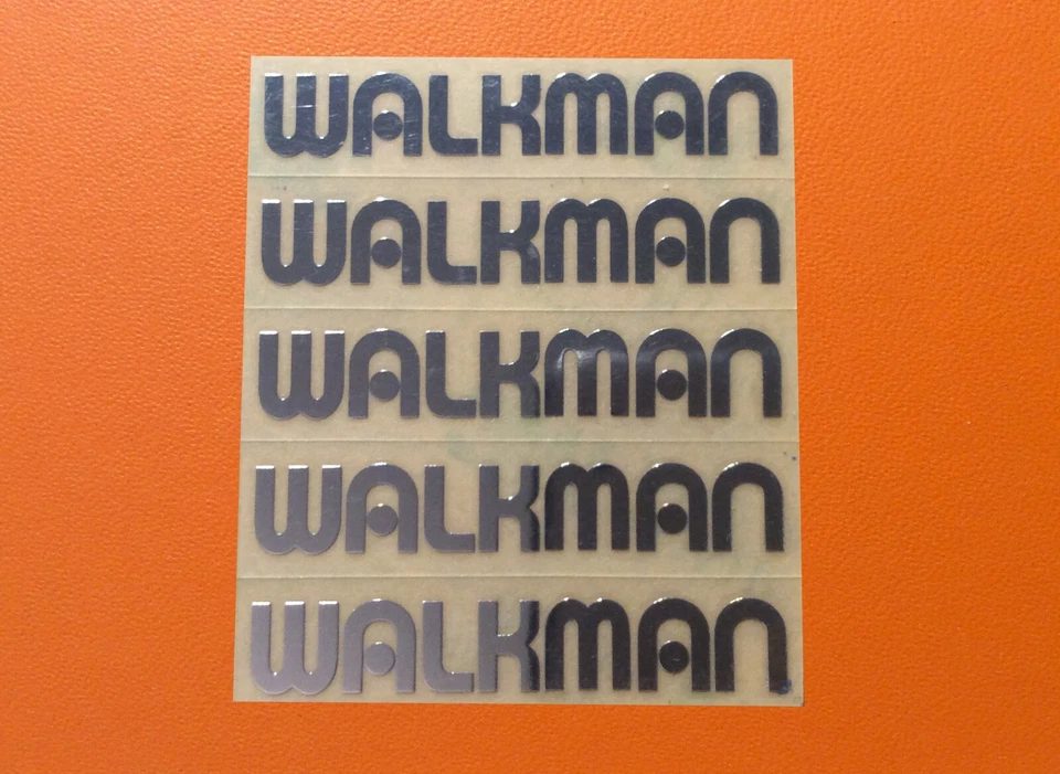 5 pcs Sticker for Walkman Logo Silver Chrome Color Decal 6mm x 40 mm - Image 1 of 1