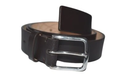 Paul Smith Mainline Uomo pelle Marrone No9 Argento Fibbia Cintura 76.2cm Nuovo - Imagen 1 de 4