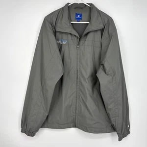 Champion Mens Large Zip Front Windbreaker Jacket Dark Gray Run Disney Race Staff - Picture 1 of 8