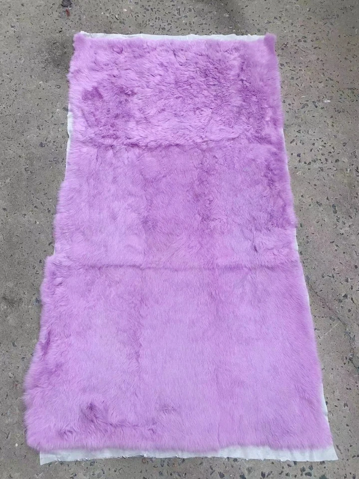 New Real genuine rabbit blanket Patchwork purple color warm Carpet coat material - Image 1 of 1