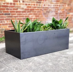 Metal Trough Planter 48" x 24" x 18"- Giant Rectangular Planter - Minimalist - Picture 1 of 10