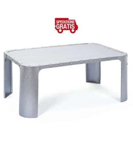 Tavolino 110 x 70 x 45 h cm Metallo Argento Gormur - Foto 1 di 4
