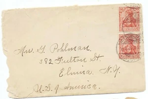 Germany 1905 International Rate Cover #68 Wieldrose to Elmira New York % - Imagen 1 de 3