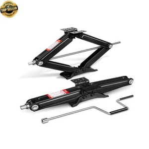 RV Trailer Stabilizer Leveling Scissor Jack W/ Speed Crank Black 2-Pack 5000lbs - Picture 1 of 7