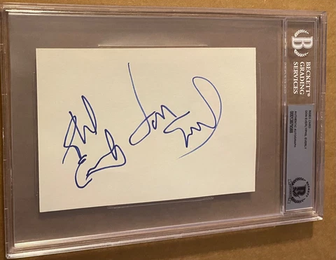 THE EVERLY BROTHERS SIGNED  INDEX CARD 4 X 6 BAS BECKETT AUTHENTICATED SLAB AUTO Cover