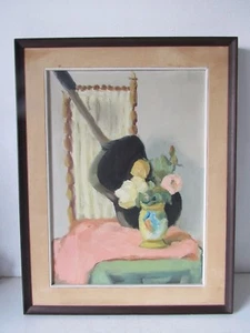 QUADRO A OLIO "VASO CON CHITARRA" di A. BARBIERI - REGGIO EMILIA 1971 - Imagen 1 de 6